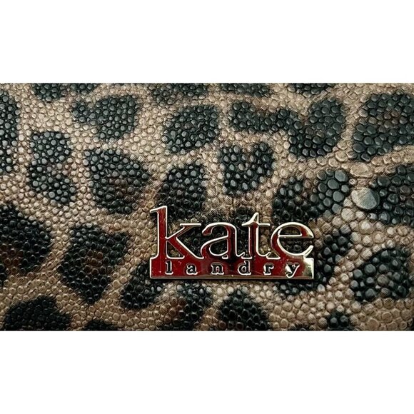 Kate Landry Leopard Print Handbag With Red Accents & Detachable Strap - Picture 6 of 8